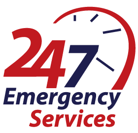 24-7 emergency services badge