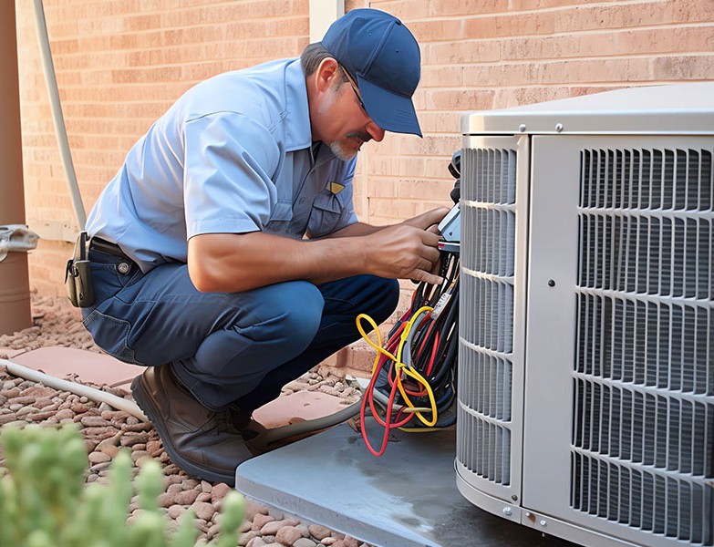 hvac technician giving thimbs up