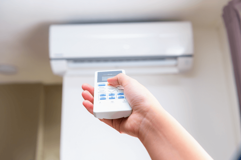 adjusting ductless hvac settings with remote