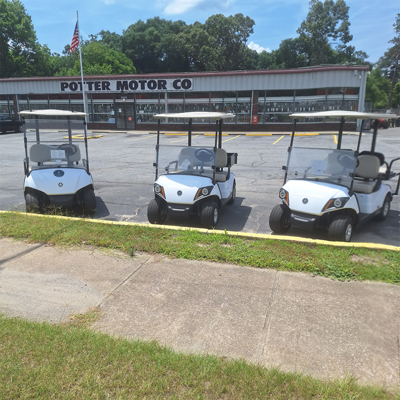 Used 2024 Yamaha Drive 2 EFI Gas Golf Cart, 4 Pass White, With Rear Flip Seat