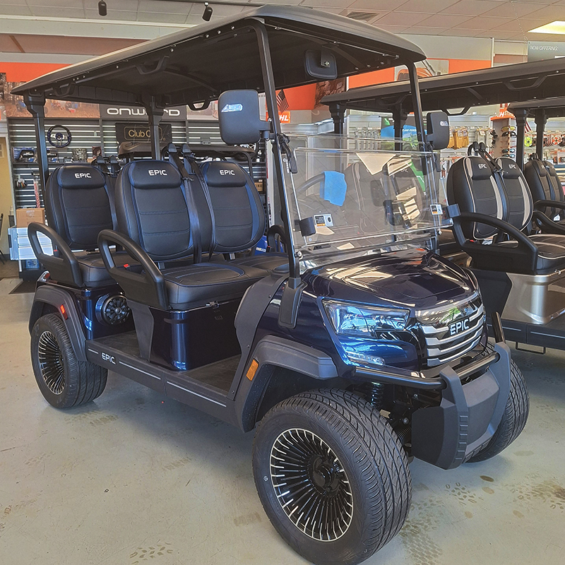 2025 Epic Carts E40FX in Mignight Blue, 51V Lithium ECO Battery - at Potter Motor Company, Albany GA.