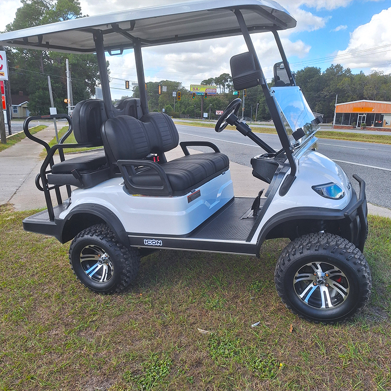 2024 Icon G40L 401cc Gas Golf Cart, White, Available at Potter Motor Company