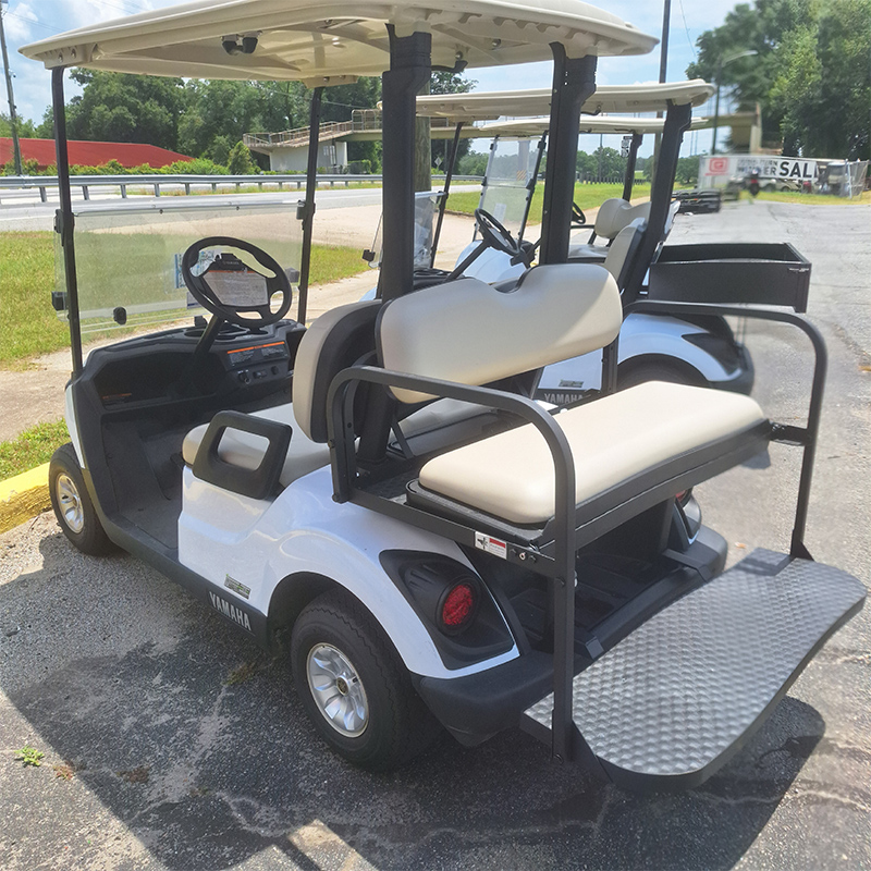 Used 2024 Yamaha Drive 2 EFI Gas Golf Cart, 4 Pass White, With Rear Flip Seat