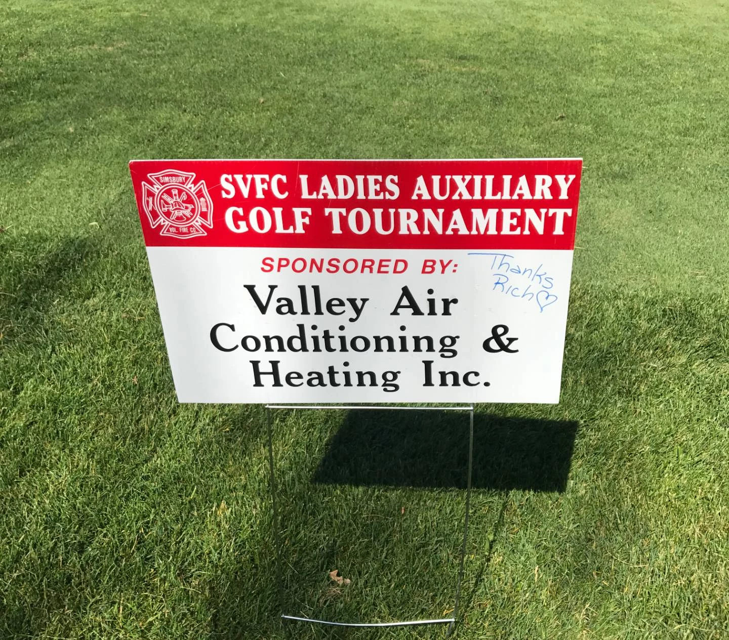 Valley Air Conditioning and Heating yard sign